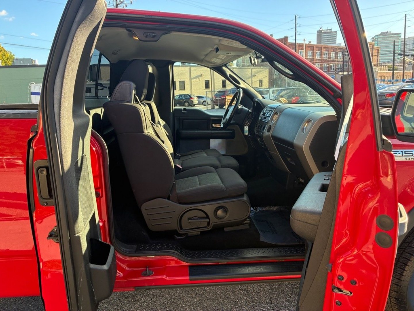 2004 RED FORD F150 Trim Package:FX4 (1FTRF14564N) with an 5.4L engine, Automatic transmission, located at 117 North Cameron Street, Harrisburg, PA, 17101, (717) 963-8962, 40.266762, -76.875259 - 4 Wheel Drive Air Conditioning Anti-Lock Brakes Auxiliary Pwr Outlet Cylinders (8) Driver Air Bag Engine Immobilizer Intermittent Wipers Motor Fuel Type Gas Pass. Air Bag Power Brakes Power Steering Seat Trim Cloth Stereo (AM/FM Radio) Tilt Steering Wheel Transmission (Auto- Photo#8